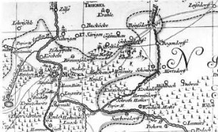 Bad Muskau. Oberlausitzkarte, Schenk, 1759