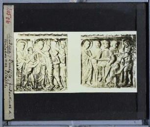 Modena, Dom : Lettner, Relief (Judaskuss, Christus vor Pilatus)