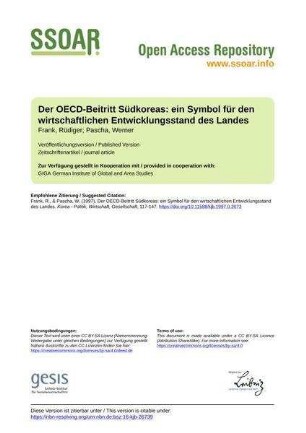 Der OECD-Beitritt Südkoreas: ein Symbol für den wirtschaftlichen Entwicklungsstand des Landes