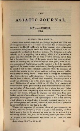 The Asiatic journal and monthly register for British and foreign India, China and Australasia. 17, 17. 1835