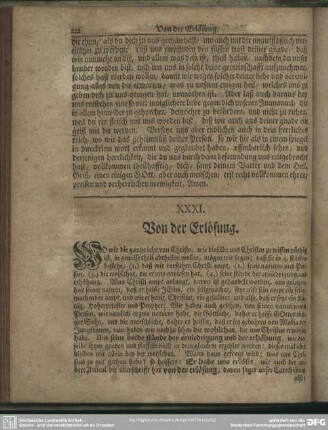 XXXI. Von der Erlösung