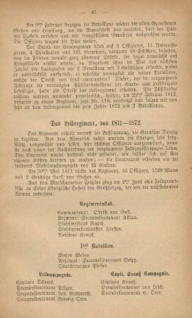 Das Leibregiment, von 1811-1872