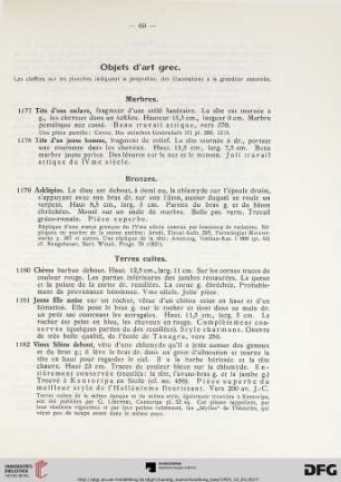 Objets d´art grec (Nr. 1177-1191)