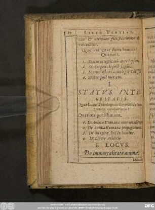 I. Status Integritatis.