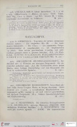 Manuscripte (Nr. 439 - 464)