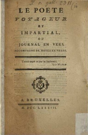 Le Poëte voyageur et impartial