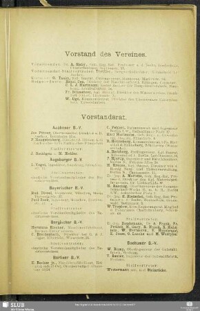 Vorstand des Vereines.