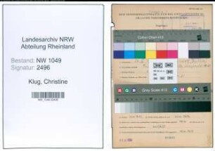 Entnazifizierung Christine Klug , geb. 24.06.1918 (Arbeiterin)