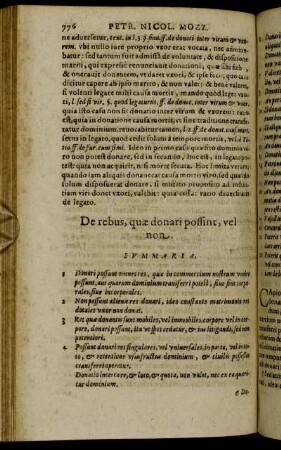 De rebus, quæ donati possint, vel non.