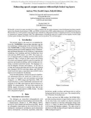 Enhancing speech corpus resources with multiple lexical tag layers