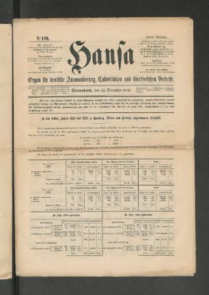 No. 189. Sonnabend, den 24. December 1853.