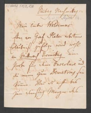 Brief an Woldemar Bargiel : 23.04.1854