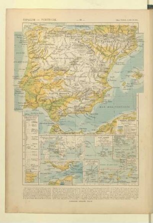 Espagne et Portugal [Carte physique]