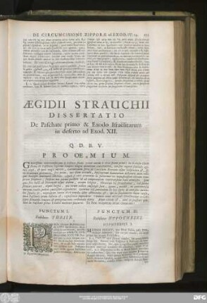 Aegidii Strauchii Dissertatio De Paschate primo & Exodo Israëlitarum in deserto ad Exod. XII.