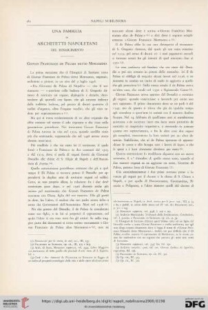Una famiglia di architetti napoletani del rinascimento