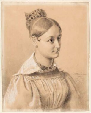 Brustbildnis Pauline Stockhausen im Dreiviertelprofil