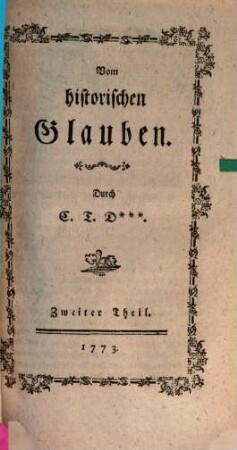 Vom historischen Glauben, 2