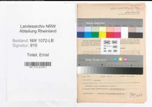 Entnazifizierung Ernst Tintel , geb. 16.07.1893 (Kaufmann)