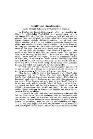 Begriff und Anschauung