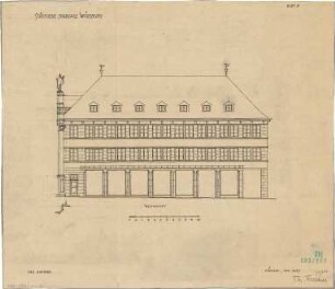 Fischer, Theodor; Würzburg, Münsterplatz; Sparkasse - Westseite (Ansicht)