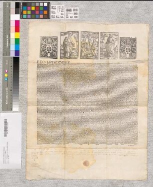 Gedruckte Bulle Leos X behufs Bitten, Processionen etc. wegen drohender Türkengefahr (Notariell beglaubigt).
