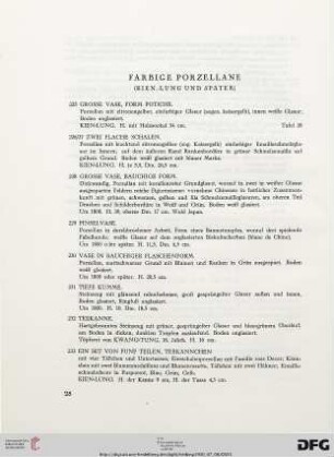 Farbige Porzellane (Kien-Lung und später) (Nr. 225-240)