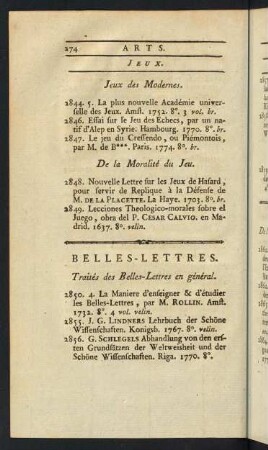 Belles-Lettres.