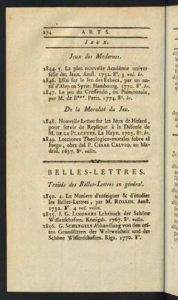 Belles-Lettres.