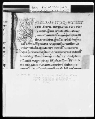 Vitae sanctorum, Hugo von Sankt Viktor, Williram von Ebersberg — Initiale N (ycolaus), Folio 4 recto