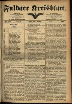 Ausgabe vom Freitag, den 09. Oktober 1908.