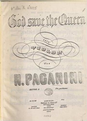 God save the Queen : pour violon ; oeuv. 9,4 posth.