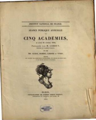 Séance publique annuelle des cinq académies. 1852