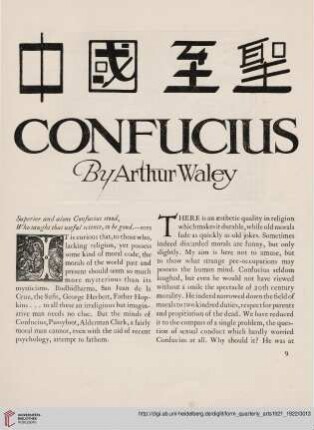 [Neue Folge] vol. 1: Confucius