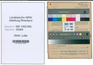 Entnazifizierung Lotte Wirth , geb. 23.03.1908 (Zimmermaedchen)