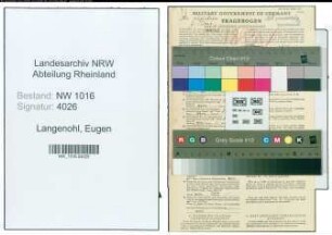 Entnazifizierung Eugen Langenohl , geb. 22.09.1898 (Polizeibeamter)