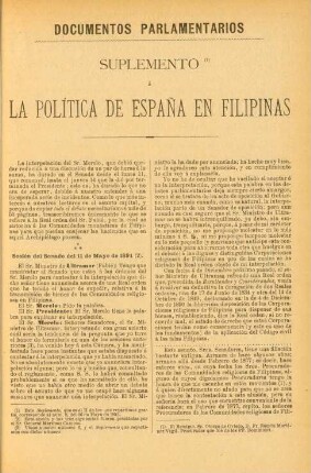 Suplemento á la Política de España en Filipinas