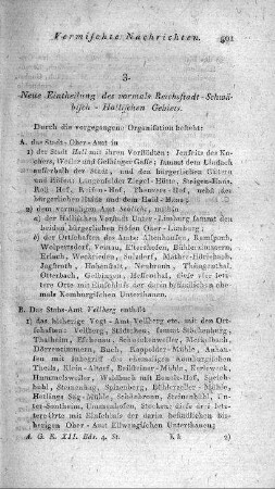 Neue Eintheilung des vormals Reichstadt-Schwäbisch-Hallischen Gebiets