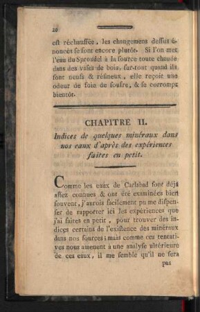 Chapitre II. Indices de quelques minéraux dans nos eaux d'après des expériences faites en petit