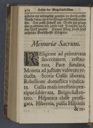 Memoriae Sacrum.