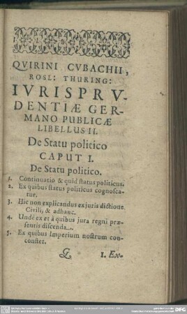 Libellus II. De Statu Politico