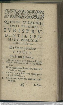 Libellus II. De Statu Politico