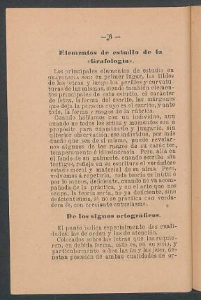 Elementos de estudio de la "grafología"