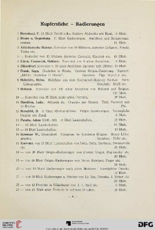 Kupferstiche – Radierungen (Nr. 1-32)