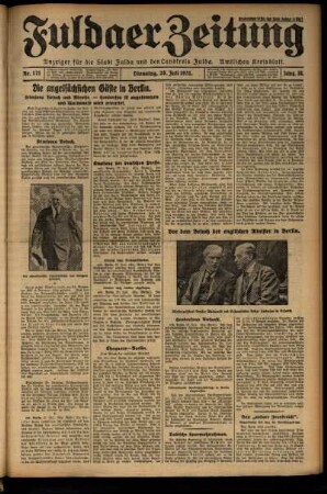 Ausgabe vom Dienstag, den 28. Juli 1931.
