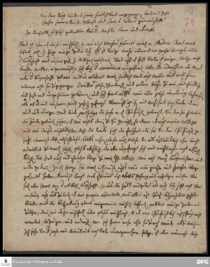 Brief von Philipp Jakob Spener an August Hermann Francke.