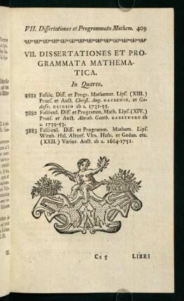 VII. Dissertationes et Programmata Mathematica.