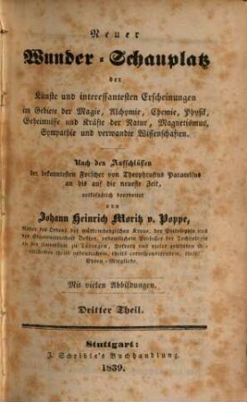 Wieglebs und Rosenthals gesammelte Schriften über natürliche Magie : ausgewählt und bearbeitet nach den Anforderungen unserer Zeit, 3