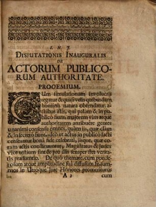 Disputatio iuridica inauguralis de actorum publicorum authoritate
