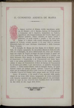 Il commend. Andrea de Massa