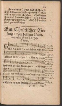 Ein Christlicher Gesang/ vom heiligen Nachtmal unsers Herrn Jesu Christi.